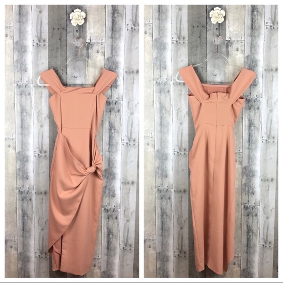 Lavish Alice Dusty Pink Bardot Dress Sz Small NWT - Picture 2 of 7